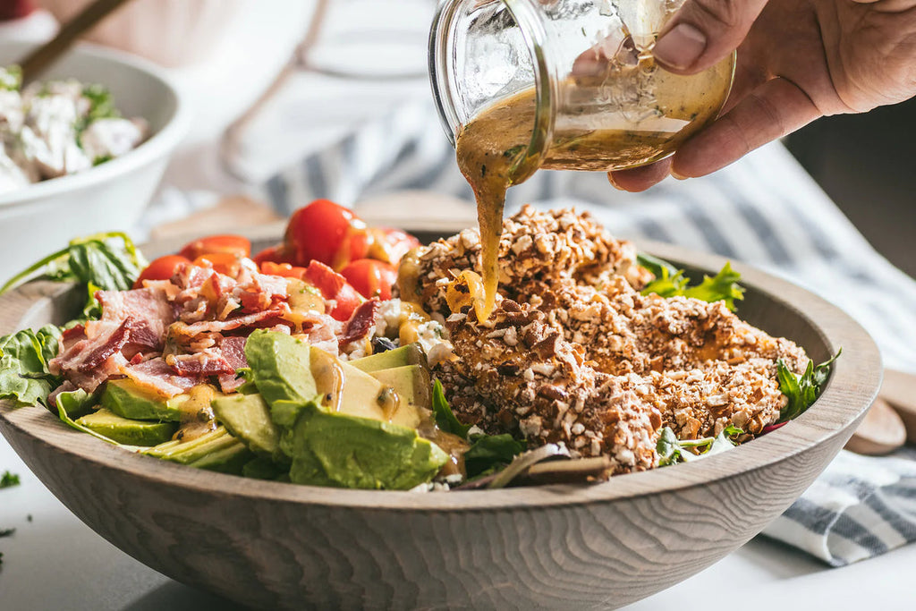 Honey Mustard Pretzel-Crusted Cobb Salad | Farmergirl Fresh